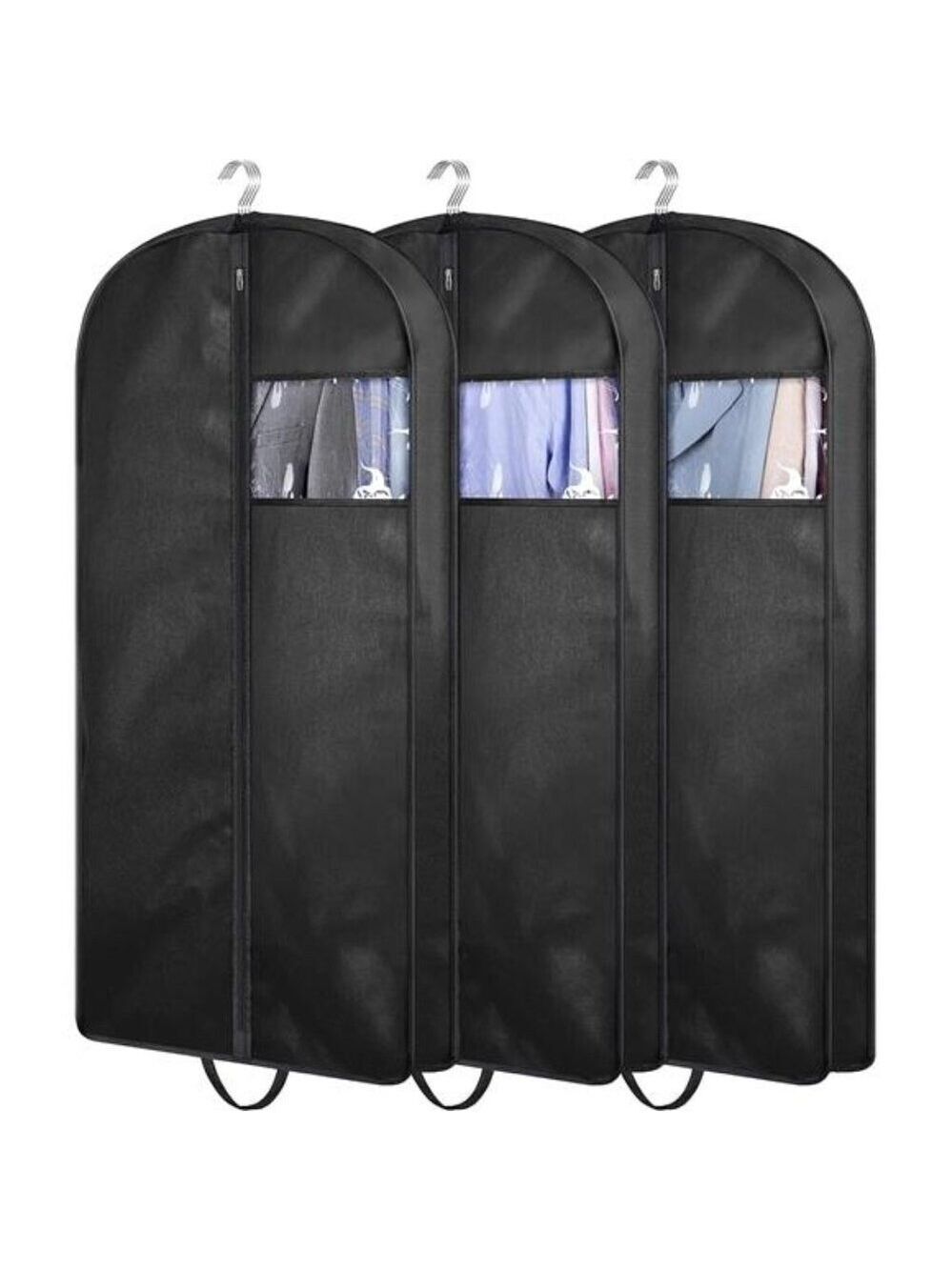 Suit Garment Bags 3 Pack Hanging Closet Travel Coat Jacket Shirt Storage Covers